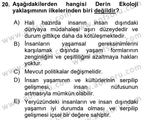 Davranış Bilimlerine Giriş Dersi Ara Sınavı Deneme Sınav Soruları 20. Soru