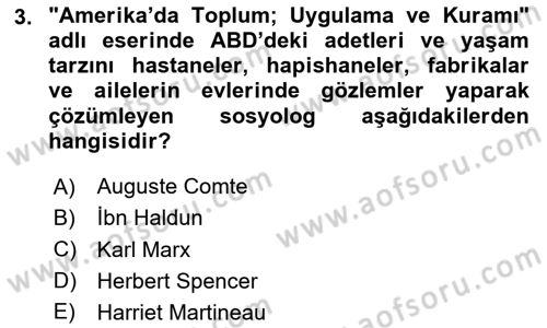 Davranış Bilimlerine Giriş Dersi Ara Sınavı Deneme Sınav Soruları 3. Soru