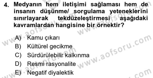 Davranış Bilimlerine Giriş Dersi 2024 - 2025 Yılı (Final) Dönem Sonu Sınav Soruları 4. Soru