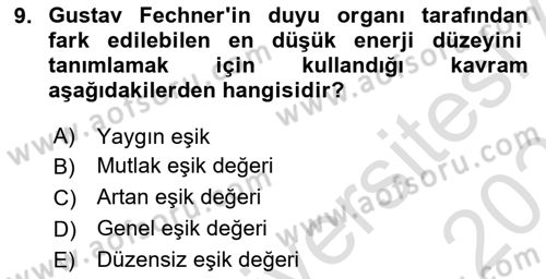 Davranış Bilimlerine Giriş Dersi 2024 - 2025 Yılı (Final) Dönem Sonu Sınav Soruları 9. Soru