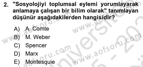 Davranış Bilimlerine Giriş Dersi 2025 - 2026 Yılı (Vize) Ara Sınav Soruları 2. Soru