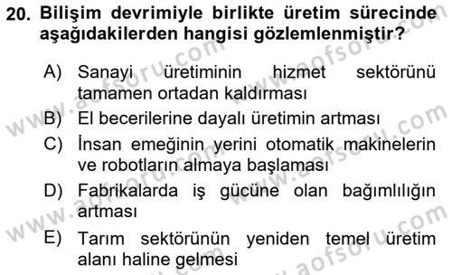 Davranış Bilimlerine Giriş Dersi 2025 - 2026 Yılı (Vize) Ara Sınav Soruları 20. Soru