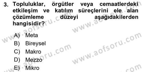 Davranış Bilimlerine Giriş Dersi 2025 - 2026 Yılı (Vize) Ara Sınav Soruları 3. Soru