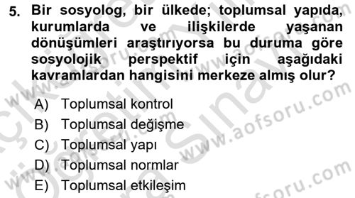 Davranış Bilimlerine Giriş Dersi 2025 - 2026 Yılı (Vize) Ara Sınav Soruları 5. Soru