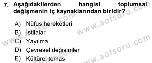 Davranış Bilimlerine Giriş Dersi 2025 - 2026 Yılı (Vize) Ara Sınav Soruları 7. Soru