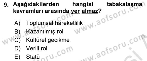 Davranış Bilimlerine Giriş Dersi 2025 - 2026 Yılı (Vize) Ara Sınav Soruları 9. Soru