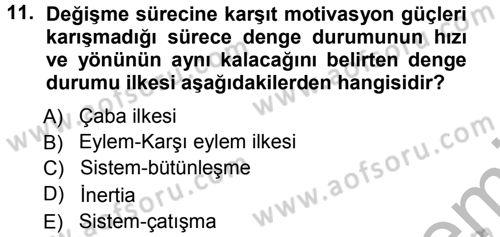 Toplumsal Değişme Kuramları Dersi Ara Sınavı Deneme Sınav Soruları 11. Soru