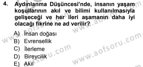 Toplumsal Değişme Kuramları Dersi Ara Sınavı Deneme Sınav Soruları 4. Soru