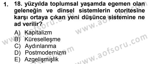 Toplumsal Değişme Kuramları Dersi 2012 - 2013 Yılı (Final) Dönem Sonu Sınav Soruları 1. Soru