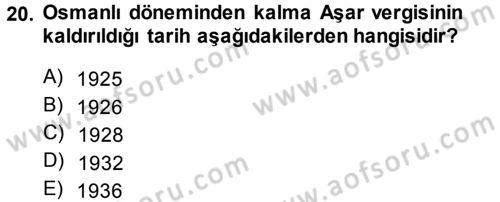 Toplumsal Değişme Kuramları Dersi 2013 - 2014 Yılı (Final) Dönem Sonu Sınav Soruları 20. Soru