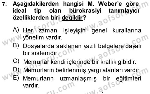 Toplumsal Değişme Kuramları Dersi 2014 - 2015 Yılı (Vize) Ara Sınavı 7. Soru