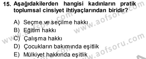 Toplumsal Değişme Kuramları Dersi 2014 - 2015 Yılı (Final) Dönem Sonu Sınav Soruları 15. Soru