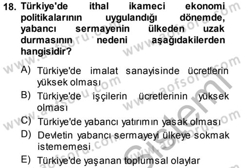 Toplumsal Değişme Kuramları Dersi 2014 - 2015 Yılı (Final) Dönem Sonu Sınav Soruları 18. Soru