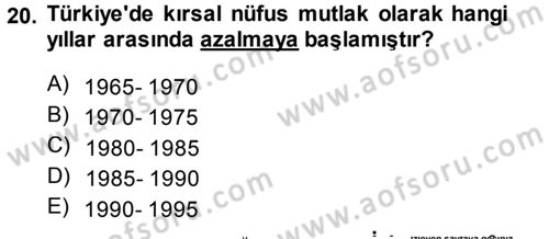 Toplumsal Değişme Kuramları Dersi 2014 - 2015 Yılı (Final) Dönem Sonu Sınav Soruları 20. Soru