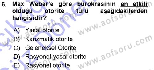 Toplumsal Değişme Kuramları Dersi Ara Sınavı Deneme Sınav Soruları 6. Soru