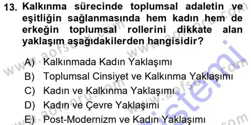 Toplumsal Değişme Kuramları Dersi 2015 - 2016 Yılı (Final) Dönem Sonu Sınav Soruları 13. Soru