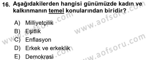 Toplumsal Değişme Kuramları Dersi 2015 - 2016 Yılı (Final) Dönem Sonu Sınav Soruları 16. Soru