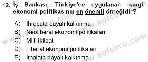 Toplumsal Değişme Kuramları Dersi 2016 - 2017 Yılı (Final) Dönem Sonu Sınav Soruları 12. Soru