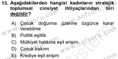 Toplumsal Değişme Kuramları Dersi 2016 - 2017 Yılı (Final) Dönem Sonu Sınav Soruları 13. Soru