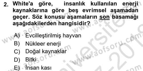Toplumsal Değişme Kuramları Dersi Ara Sınavı Deneme Sınav Soruları 2. Soru