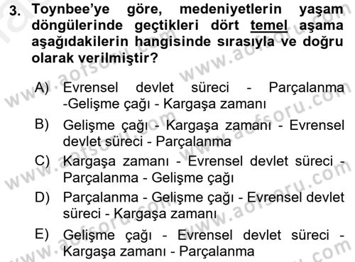 Toplumsal Değişme Kuramları Dersi 2017 - 2018 Yılı (Final) Dönem Sonu Sınav Soruları 3. Soru