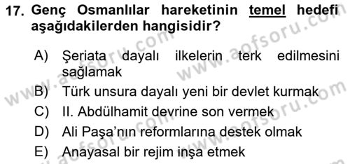 Toplumsal Değişme Kuramları Dersi 2018 - 2019 Yılı 3 Ders Sınav Soruları 17. Soru