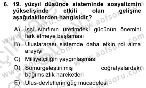 Toplumsal Değişme Kuramları Dersi 2018 - 2019 Yılı 3 Ders Sınav Soruları 6. Soru