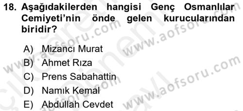 Toplumsal Değişme Kuramları Dersi 2018 - 2019 Yılı (Final) Dönem Sonu Sınav Soruları 18. Soru