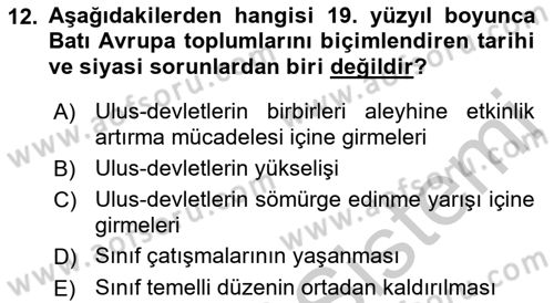 Toplumsal Değişme Kuramları Dersi 2018 - 2019 Yılı Yaz Okulu Sınav Soruları 12. Soru