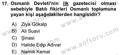 Toplumsal Değişme Kuramları Dersi 2018 - 2019 Yılı Yaz Okulu Sınav Soruları 17. Soru
