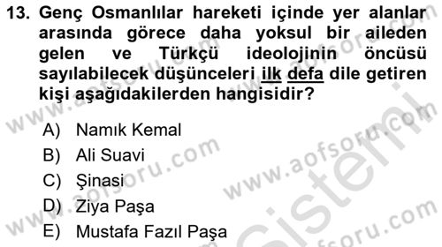 Toplumsal Değişme Kuramları Dersi 2020 - 2021 Yılı Yaz Okulu Sınav Soruları 13. Soru