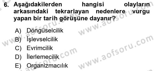 Toplumsal Değişme Kuramları Dersi Ara Sınavı Deneme Sınav Soruları 6. Soru