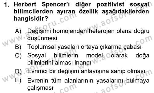 Toplumsal Değişme Kuramları Dersi 2021 - 2022 Yılı (Final) Dönem Sonu Sınav Soruları 1. Soru