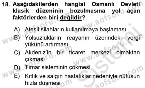 Toplumsal Değişme Kuramları Dersi 2021 - 2022 Yılı (Final) Dönem Sonu Sınav Soruları 18. Soru