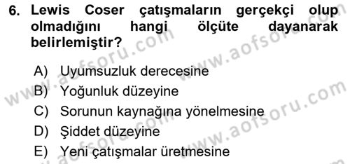 Toplumsal Değişme Kuramları Dersi 2021 - 2022 Yılı (Final) Dönem Sonu Sınav Soruları 6. Soru