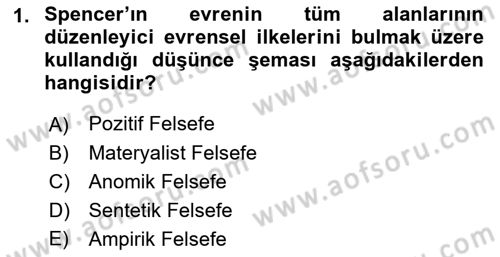 Toplumsal Değişme Kuramları Dersi 2021 - 2022 Yılı Yaz Okulu Sınav Soruları 1. Soru