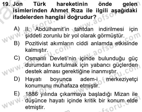 Toplumsal Değişme Kuramları Dersi 2021 - 2022 Yılı Yaz Okulu Sınav Soruları 19. Soru