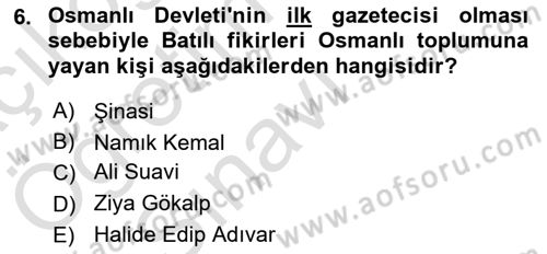 Toplumsal Değişme Kuramları Dersi 2021 - 2022 Yılı Yaz Okulu Sınav Soruları 6. Soru