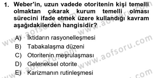 Toplumsal Değişme Kuramları Dersi Ara Sınavı Deneme Sınav Soruları 1. Soru