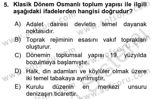 Toplumsal Değişme Kuramları Dersi 2022 - 2023 Yılı (Final) Dönem Sonu Sınav Soruları 5. Soru