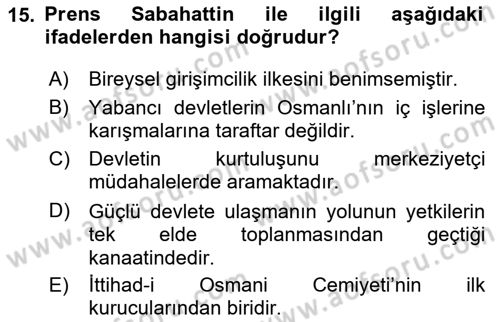 Toplumsal Değişme Kuramları Dersi 2024 - 2025 Yılı (Final) Dönem Sonu Sınav Soruları 15. Soru