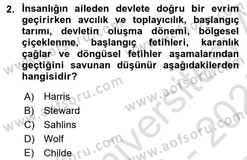 Toplumsal Değişme Kuramları Dersi 2024 - 2025 Yılı (Final) Dönem Sonu Sınav Soruları 2. Soru
