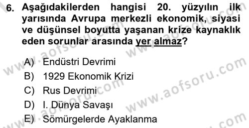 Toplumsal Değişme Kuramları Dersi 2024 - 2025 Yılı (Final) Dönem Sonu Sınav Soruları 6. Soru