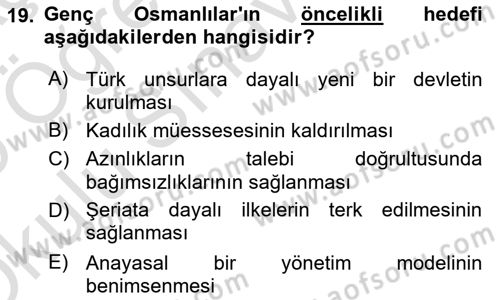 Toplumsal Değişme Kuramları Dersi 2024 - 2025 Yılı Yaz Okulu Sınav Soruları 19. Soru