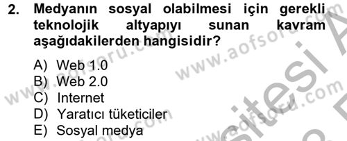 Sosyal Medya Dersi 2012 - 2013 Yılı (Vize) Ara Sınav Soruları 2. Soru