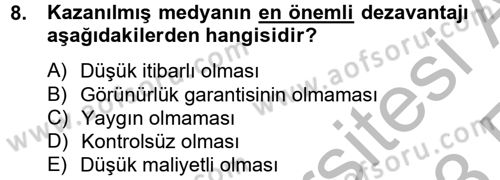 Sosyal Medya Dersi 2012 - 2013 Yılı (Vize) Ara Sınav Soruları 8. Soru
