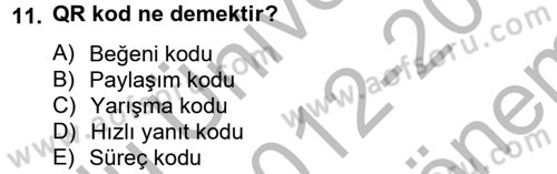 Sosyal Medya Dersi 2012 - 2013 Yılı (Final) Dönem Sonu Sınav Soruları 11. Soru