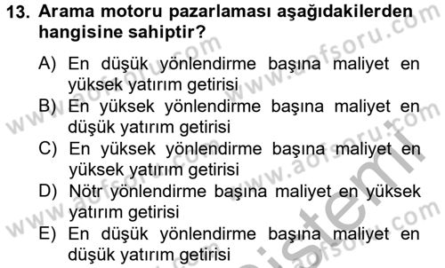 Sosyal Medya Dersi 2012 - 2013 Yılı (Final) Dönem Sonu Sınav Soruları 13. Soru