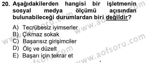 Sosyal Medya Dersi 2012 - 2013 Yılı (Final) Dönem Sonu Sınav Soruları 20. Soru