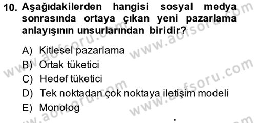 Sosyal Medya Dersi 2013 - 2014 Yılı (Vize) Ara Sınav Soruları 10. Soru